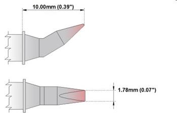 Zahnutý sekáček 30° 1.78mm - 325°C - 358°C - M6CB2