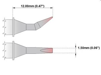 Zahnutý sekáček 30° 1.5mm - 325°C - 358°C - M6CB22