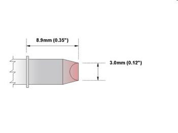 Sekáček 90° 3.0mm - 325°C - 358°C - M6CH180