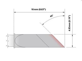 Nůž 4.83mm (0.19), Zvětšena cínova plocha 5.84mm -