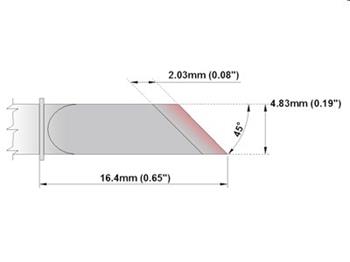 Nůž 4.83mm (0.19"), cínova plocha 2.03mm - 325°C -