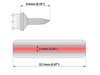 Čepelový hrot 22.1 mm - 325°C - 358°C - M6LB127