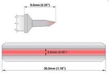 Čepelový hrot 30.00 mm - 325°C - 358°C - M6LB128