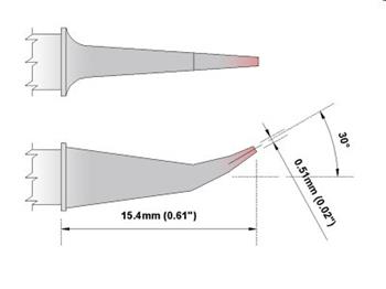 Kónický zahnutý 30° Fine 0.51mm - 325°C - 358°C -