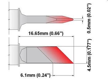 Nůž 4.50mm, 6.1mm - 325°C - 358°C - K60DS061