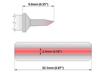 Kleštový pár - čepel 22,1mm (0.87") dlouhý - 350°C