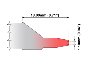 Odpájecí hrot - vnitřní průměr 1.10mm - 420°C - 475°C - M80DT004L, Long Reach