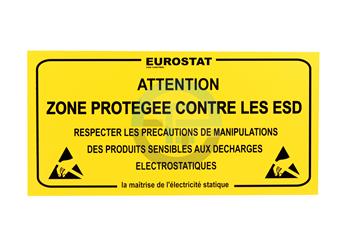 ESD žlutý štítek “entering EPA” 300x150mm, French