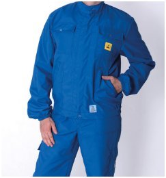 ESD bunda, 69% polyester, 27 % bavlna, 4% vodivé vlákno