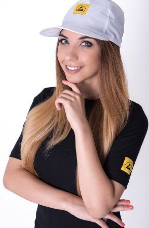 ESD šiltovka, 69% polyester, 27 % bavlna, 4% vodivé vlákno