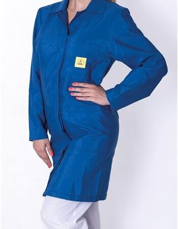 ESD dámsky plášť, 2/3 dĺžky, 98% polyester, 2% vodivé vlákno