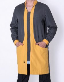 ESD pánsky plášť, 2/3 dĺžky, 74% polyester, 24% bavlna, 2% vodivé vlákno