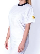 ESD dámske tričko, krátky rukáv, 47% polyester, 50 % bavlna, 3% vodivé vlákno