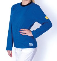 ESD dámske tričko, dlhý rukáv, 47% polyester, 50 % bavlna, 3% vodivé vlákno