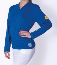 ESD dámske V tričko, dlhý  rukáv, 96% bavlna, 4% vodivé vlákno