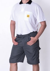 ESD pánske kraťase, 98% polyester, 2% vodivé vlákno