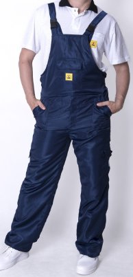 ESD zimná nohavice na traky, 98% polyester, 2% vodivé vlákno